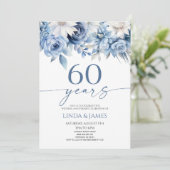 Stofbloem 60ste huwelijksjubileum kaart (Staand voorkant)