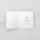 Stofbloem bedankkaartjes in het blauw bedankkaart (Binnen)