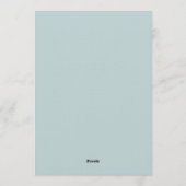 Stofbloem Blau Botanische Lente Bruiloft Kaart (Achterkant)