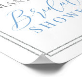 Stofbloem blauw bloem boho bruidsontbijt welkomstb poster (Hoek)