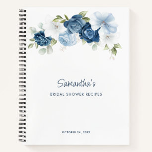 Stofbloem Blauw Bloem Chic Bruidsfeest Receptenboe Notitieboek