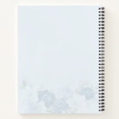 Stofbloem Blauw Bloemig Chic Persoonlijke Trouwdag Notitieboek (Achterkant)