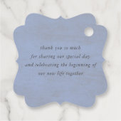 Stofbloem Blauw Bloemig Goud Groen Thank You Bedankjes Labels (Achterkant)