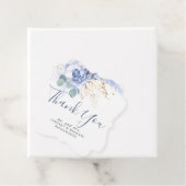 Stofbloem Blauw Bloemig Goud Groen Thank You Bedankjes Labels (In situ)