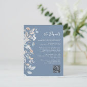 Stofbloem Blauw Bloemmotief Informatiekaartje (Staand voorkant)