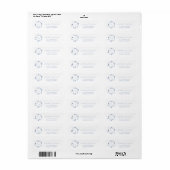 Stofbloem Blauw Bloemmotief Monogram Etiket (Full Sheet)