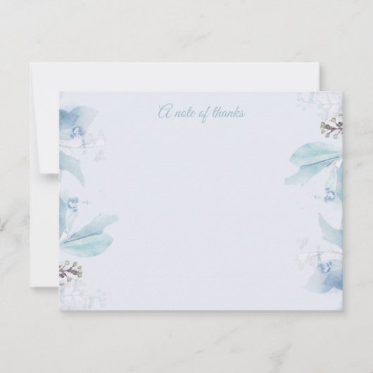 Stofbloem Blauw Bloemstuk Bedankt Notitiekaartje (Voorkant)