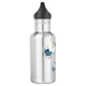 Stofbloem Blauw Bloemstuk Bruidsfeest Persoonlijk Waterfles (Links)