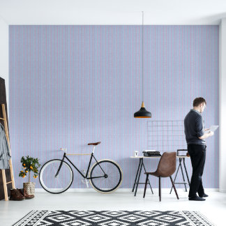 Stofbloem Blauw & Blos Roze Fijne Verticale Streep Behang