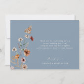Stofbloem Blauw Boho Bedankkaart (Achterkant)