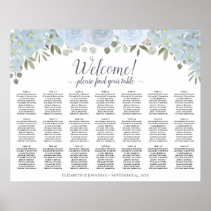 Stofbloem Blauw Boho Chic Bloemstuk 21 Tafel Zitpl Poster