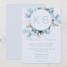 Stofbloem Blauw Botanisch Aquarel Monogram
