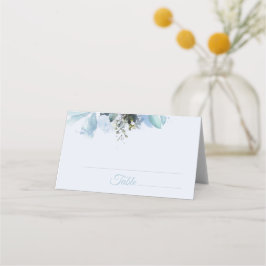 Stofbloem Blauw Botanisch Trouwpersonaliseerbaar Plaatskaartje