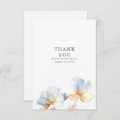 Stofbloem Blauw en Gouden Bloemstuk Bedankt (Voorkant / Achterkant)