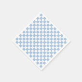 Stofbloem Blauw en Wit Geruit Servet (Hoek)