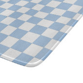 Stofbloem Blauw en Wit Geruit Snijplank (Hoek)