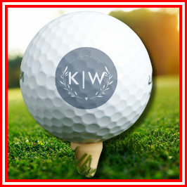 Stofbloem Blauw en Wit | Modern Initialen Monogram Golfballen