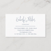 Stofbloem Blauw en Wit | Modern Initialen Monogram Visitekaartje (Voorkant)