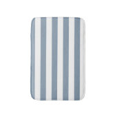 Stofbloem Blauw en Witte Strepen Badmat (Voorkant Verticaal)