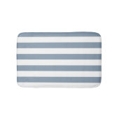 Stofbloem Blauw en Witte Strepen Badmat (Voorkant)
