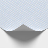 Stofbloem Blauw Klassiek Gingham Cadeaupapier (Hoek)