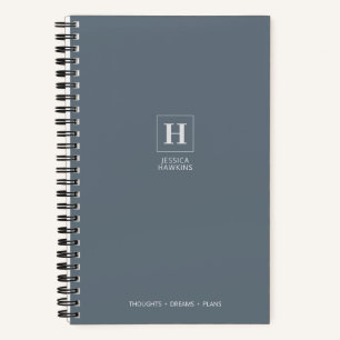Stofbloem Blauw Klassiek Monogram Notitieboek