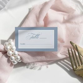 Stofbloem Blauw | Klassieke en Luxe Trouwkaart Plaatskaartje