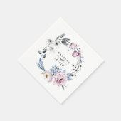 Stofbloem Blauw Mauve Bloemenkrans Servet (Hoek)