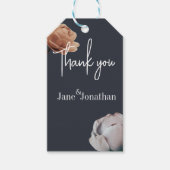 Stofbloem blauw minimale bloei cadeaulabel (Voorkant)