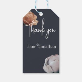 Stofbloem blauw minimale bloei cadeaulabel