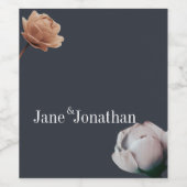 Stofbloem blauw minimale bloei wijn etiket (Enkel label)