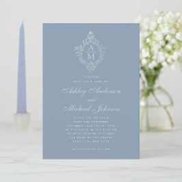 Stofbloem Blauw Monogram Vintage Bloemengarnituur  Kaart