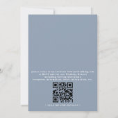 Stofbloem Blauw Rustieke Boho QR Code Trouwen Kaart (Achterkant)