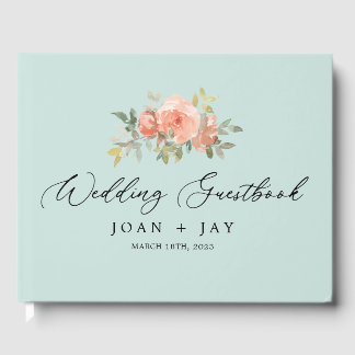 Stofbloem Blauw Sofisticated Elegant Gastboek Gastenboek