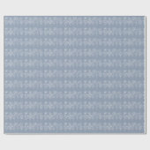 Stofbloem Blauw Vintage Bloem Bruiloften Cadeaupapier (Vlak)
