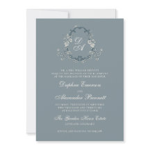 Stofbloem Blauw Vintage Bloem Monogram Trouw