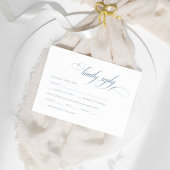 Stofbloem Blauw Vintage Crest RSVP Informatiekaartje