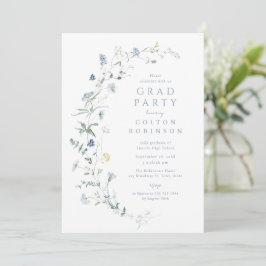 Stofbloem Blauw Wilde Bloem Rustieke Boho Afstudee Kaart