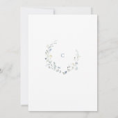 Stofbloem Blauw Wilde Bloem Rustieke Boho Afstudee Kaart (Achterkant)