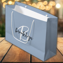 Stofbloem Blauw Zwart en Wit Monogram