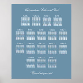Stofbloem Blauwe 17 Tafel Trouw Stoelen Plattegron Poster