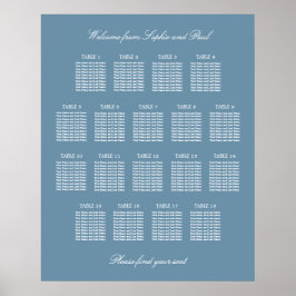 Stofbloem Blauwe 18 Tafel Trouw Stoelen Plattegron Poster