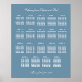 Stofbloem Blauwe 19 Tafel Trouw Stoelen Plattegron Poster