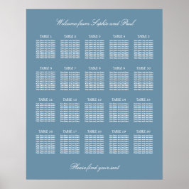 Stofbloem Blauwe 20 Tafel Trouw Stoelen Plattegron Poster