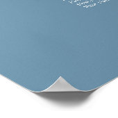 Stofbloem Blauwe 7 Tafel Bruiloft Zitplaats Chart Poster (Hoek)