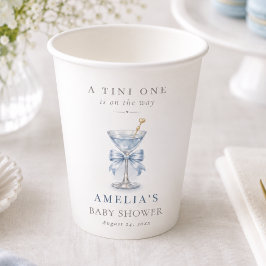 Stofbloem Blauwe A Tini One Preppy Jongens Baby Sh Papieren Bekers