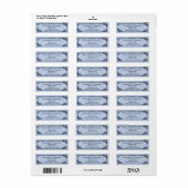 Stofbloem Blauwe Aangepaste Naam Bloemstuk Retoura Etiket (Full Sheet)