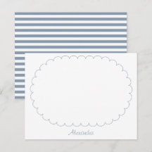 Stofbloem Blauwe Aangepaste Naam Script Strepen en