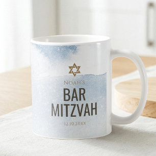 Stofbloem Blauwe Aquarel Bar Mitzvah Koffiemok