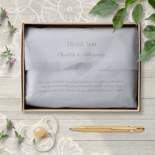 Stofbloem Blauwe Aquarel Lint Baby Shower Bedankt Tissuepapier